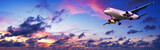 Fototapeta  - Jet aircraft in a spectacular sunset sky