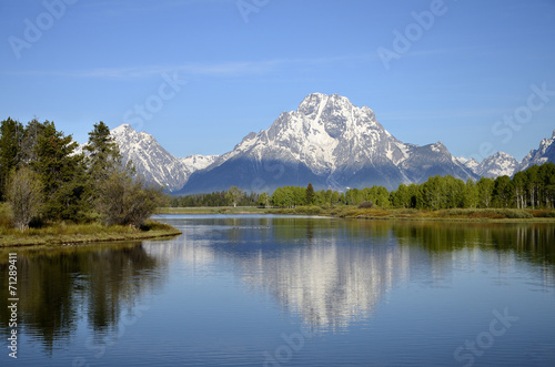 Fotoboard na płycie Perspektywa rzeki węża - oxbow bend, wyoming - usa