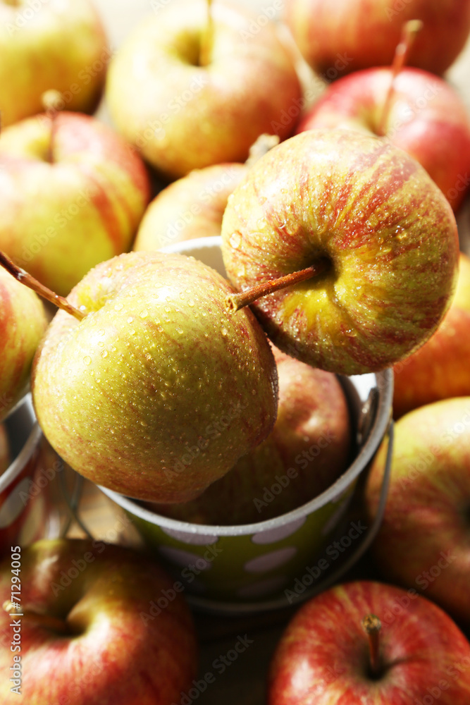 Juicy apples, close-up