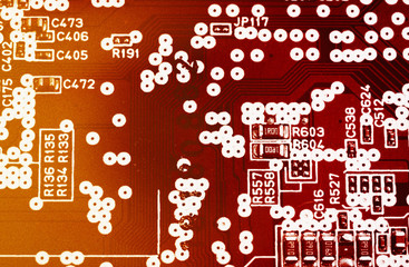 Modern electronic board close-up