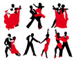 vector set of red and black couples