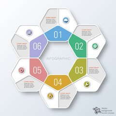 Wall Mural - Infographics Vector Background #6-Step Process
