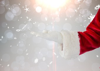 Aufkleber - Composite image of santa claus presenting with hand