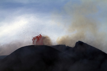 Etna eruption in April 2013