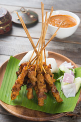 Wall Mural - delicious malaysian satay with curry sauce