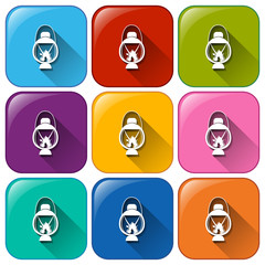 Wall Mural - camping icons