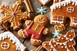 Leinwandbild Motiv Christmas homemade gingerbread cookies