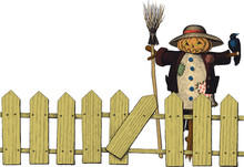 Fence And A Scarecrow