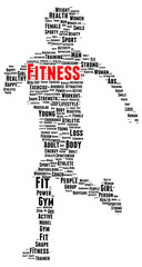 Canvas Print - Fitness word cloud shape