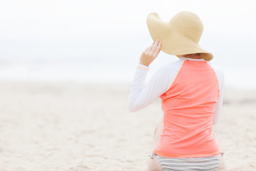 Wall Mural - woman at the beach