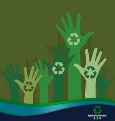 Think green, Ecology concept. Recycle symbol design, vector Illu