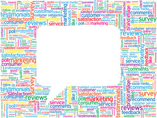 Wall Mural - TESTIMONIALS Tag Cloud (satisfaction survey comments callout)