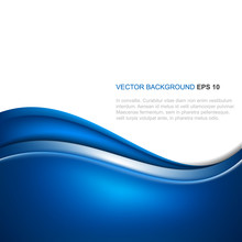 Abstract Blue Vector Background With Wave