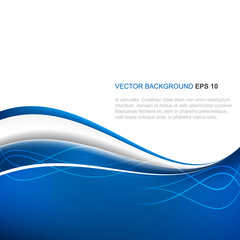 Wall Mural - Abstract blue vector background with wave