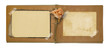 © Loraliu - Old photo album with beautiful dried rose isolated on a white ba