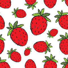 Sticker - Strawberry seamless pattern for your design