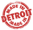 Made in Detroit Words Red Ink Stamp Grunge Badge Emblem Logo