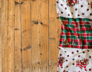 larch table with christmas tablecloth