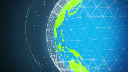 Global communication network looped Earth rotation
