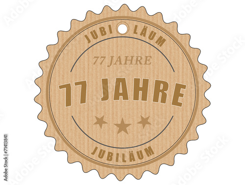 Fotografie, Obraz je77 JubiläumsEtikett 77 - vintagedesign - 77 Jahre - g1977