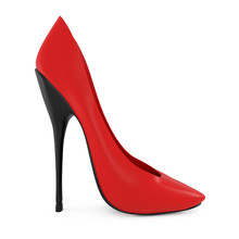 High Heel Red Women Shoes Isolated On White