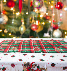 Wall Mural - empty christmas table background