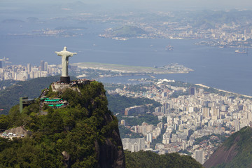 Wall Mural - Aerial view of Christ Redeemer