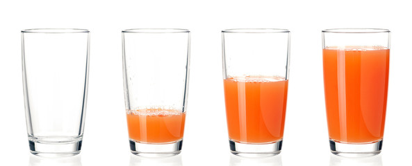 Set of glasses juice