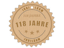 Je118 JubiläumsEtikett 118 - Vintagedesign - 118 Jahre - G2018