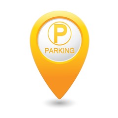 Wall Mural - Parking sign on map pointer