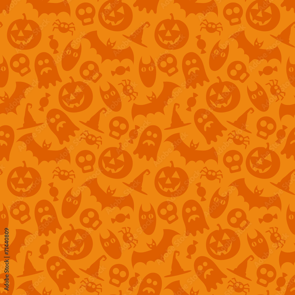 Halloween vector seamless pattern Stock Vector | Adobe Stock