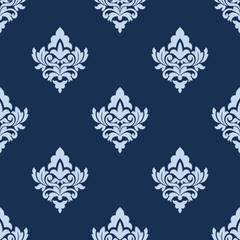 Wall Mural - pretty blue damask style arabesque pattern