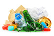 Recyclable garbage consisting of glass plastic metal and paper
