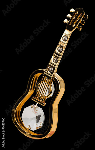 Board z aluminiowym obramowaniem Złota gitara na czarnym tle