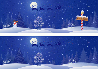 Wall Mural - Xmas night banners