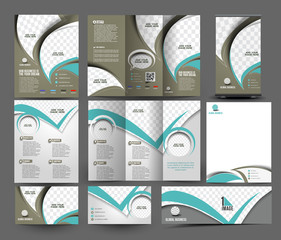 Sticker - global business stationery set template
