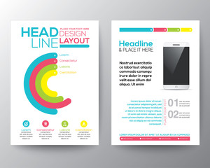 Wall Mural - graphic design layout with smart phone concept template