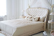 Luxury bed in romantic style bedroom