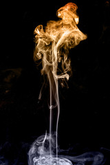 Wall Mural - Fire smoke on black background