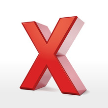 3d Red Letter X