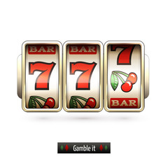 Sticker - Realistic slot machine isolated