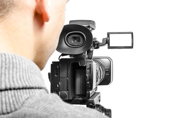 Wall Mural - Video camera operator