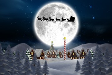 Aufkleber - Composite image of cute christmas village