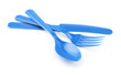 Blue disposable plastic cutlery