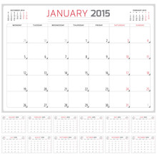 Calendar Planner 2015 Template Week Starts Monday