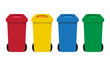 many color wheelie bins set