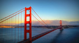 Fototapeta Zachód słońca - Golden gate bridge, California