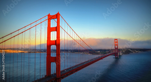 Obraz na płótnie canvas czteroczęściowy "tetraptyk" Most Golden Gate, Kalifornia