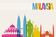 Travel Malaysia destination landmarks skyline background