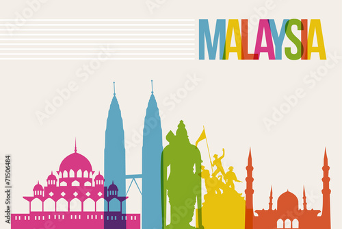 Fotografía Travel Malaysia destination landmarks skyline background